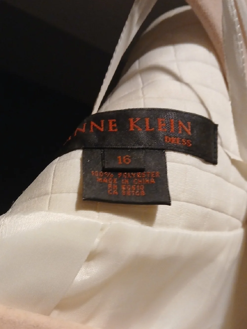 Anne Klein Cream Quilted Midi Coat Dress - Picture 3 of 6